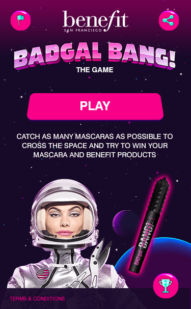 Badgal Bang, branded mini game, home page