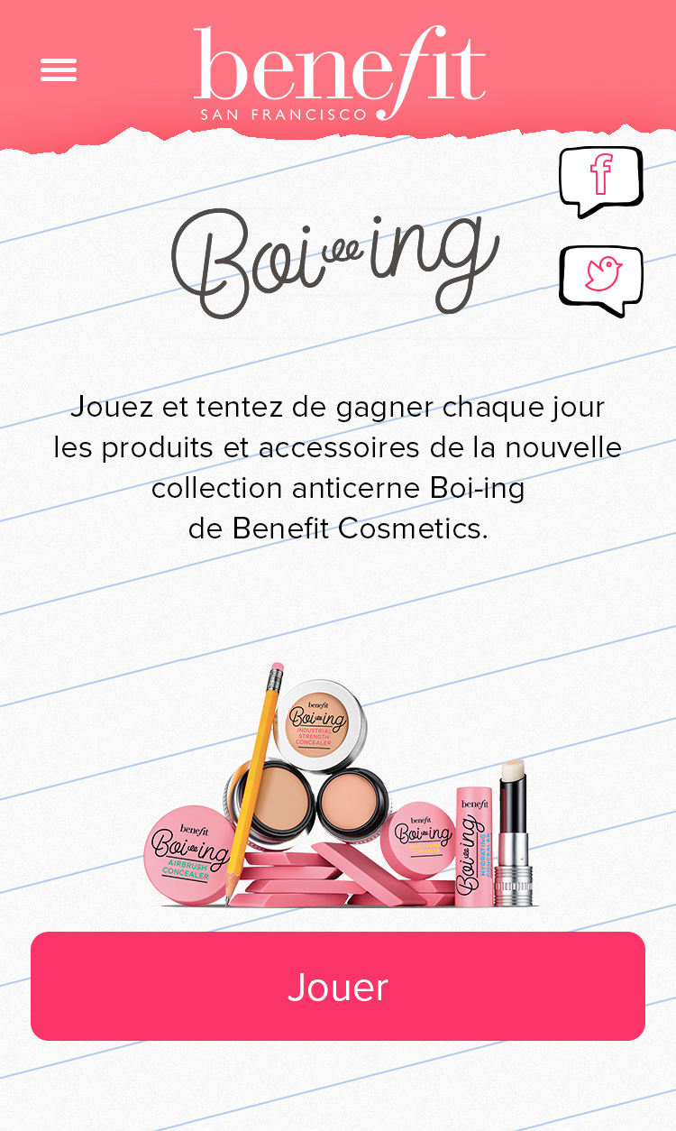 Boi-ing Game. Benefit Cosmetics. Lancement produit Flaq Digital Gamification Branded mini game